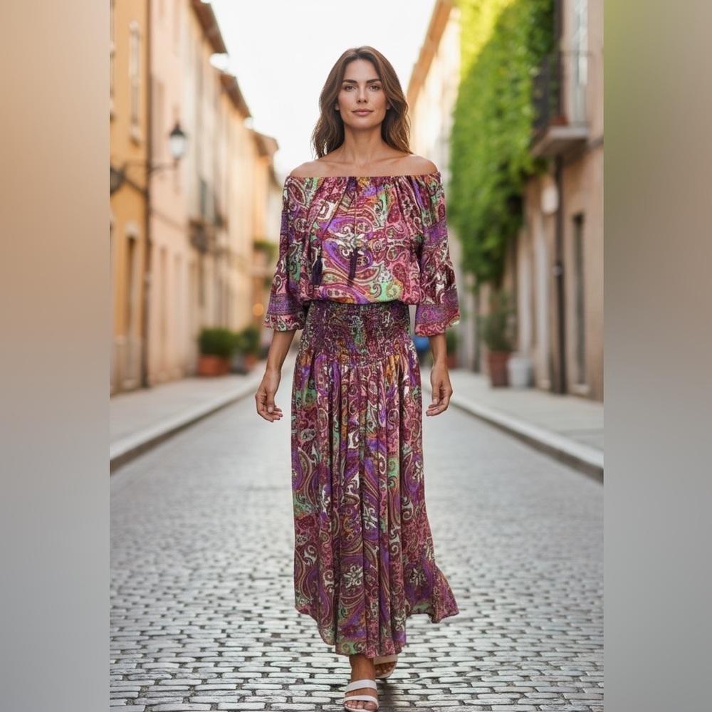 Bohemian Multicolor Paisley Women's 2 Piece